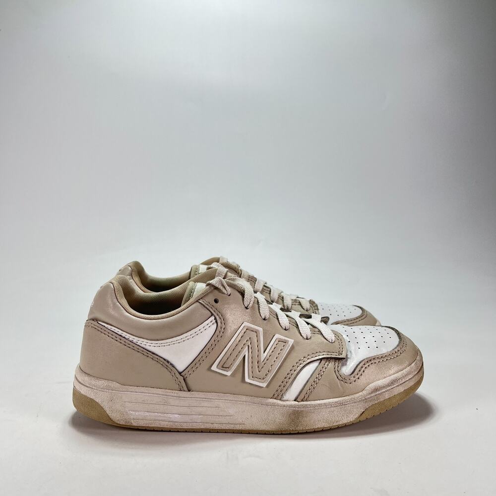 New Balance 480 Beige White Casual Lifestyle Sneakers Shoes Youth Boys Size 3